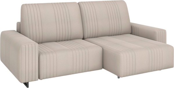 Изображение товара Диван П-образный Rivalli Уолтер УП 1000 + 1000 + оттоманка + угловая секция + 1000 (Angora N Beige/черный муар)