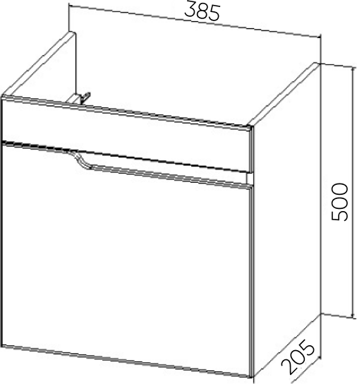 Изображение товара Тумба под умывальник Viant Куба Como 40 / VKUB40CO-T1STP