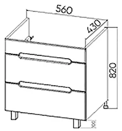 Изображение товара Тумба под умывальник Viant Марсель Como 60 / VMAR60CO-T2Y