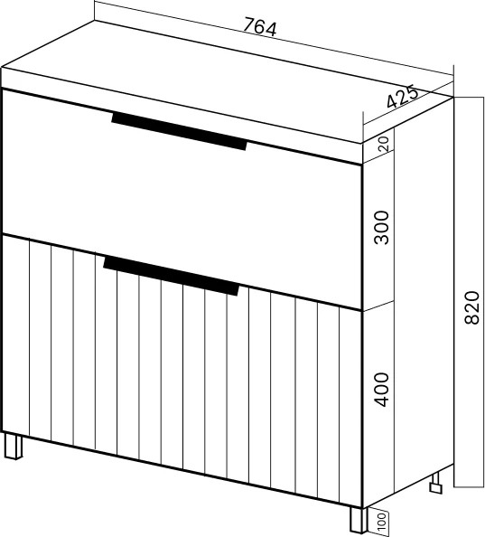 Изображение товара Тумба под умывальник Viant Сицилия Moduo 80 / VSIC80MDBEL-T2Y
