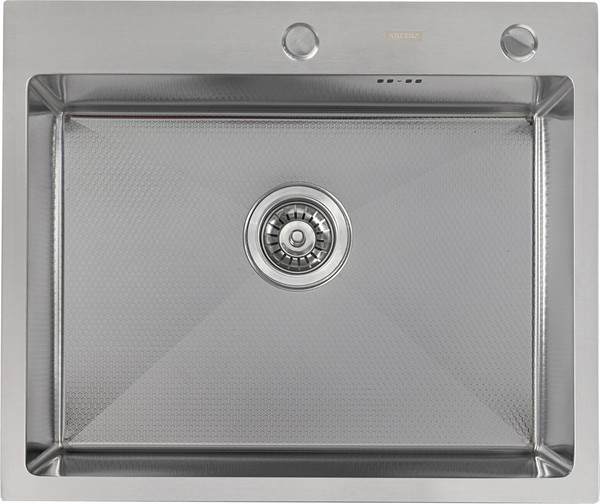 Изображение товара Мойка кухонная Arfeka ECO AR 60x50+CL AR G+DS AR Decor (сатин, с дозатором и коландером)