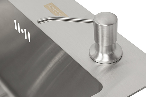 Изображение товара Мойка кухонная Arfeka ECO AR 60x50+CL AR G+DS AR Decor Volcanic (сатин, с дозатором и коландером)