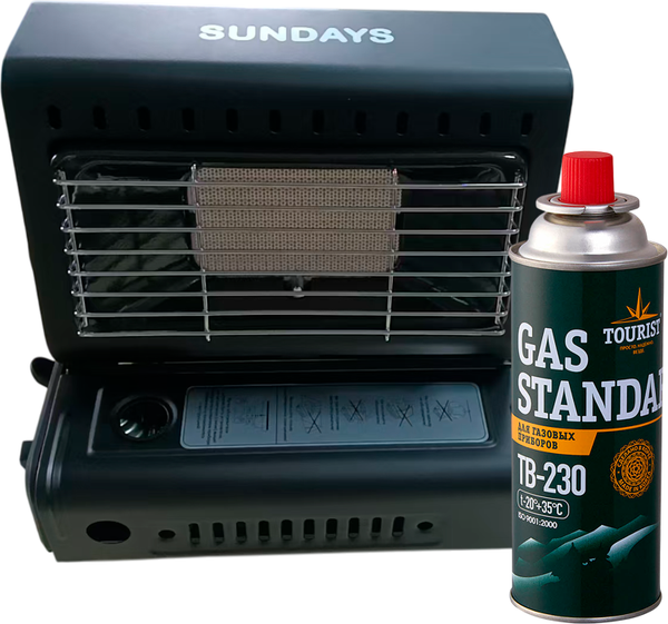 Изображение товара Обогреватель газовый для палатки Sundays ZT-201-D c газовым баллоном Tourist Standard TB-230