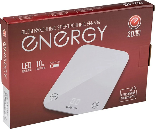 Изображение товара Кухонные весы Energy EN-434 / 110075 (белый)