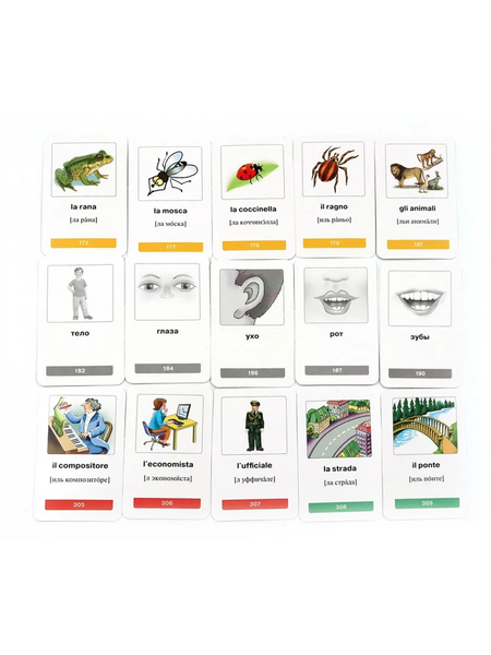 Изображение товара Развивающие карточки Айрис-пресс Тематические. Мои первые итальянские слова, твердая обложка