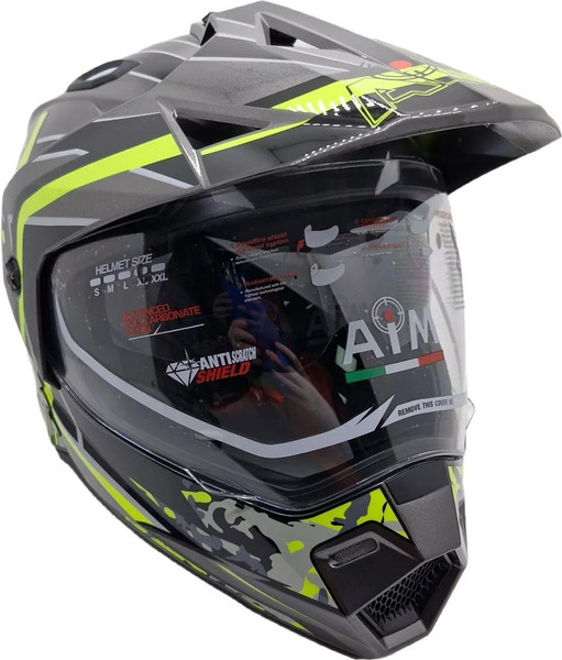 Изображение товара Мотошлем AiM JK802S / 802-014-XS (XS, желтый/серый/черный)