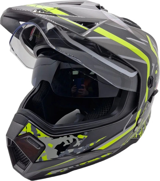 Изображение товара Мотошлем AiM JK802S / 802-014-XS (XS, желтый/серый/черный)