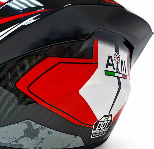Изображение товара Мотошлем AiM RH360 / 360-002-M (M, Carbon Battle Red)