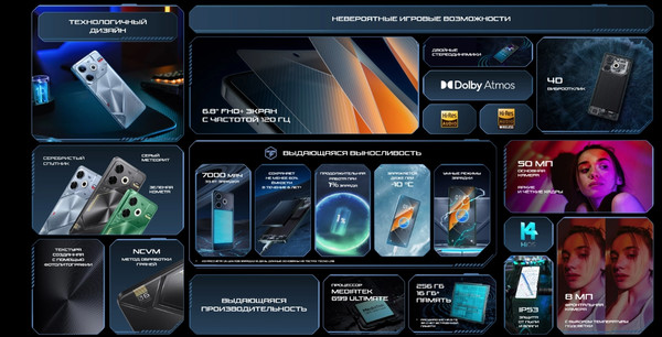 Изображение товара Смартфон Tecno Pova 6 Neo 8GB/256GB (черный)