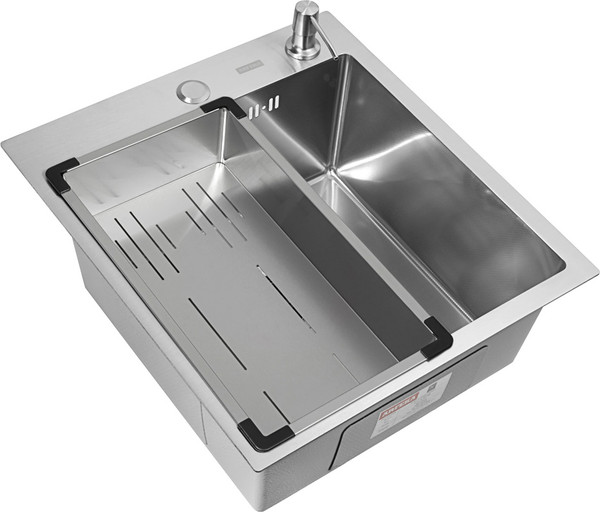 Изображение товара Мойка кухонная Arfeka ECO AR 45x50+CL AR G+DS AR (сатин, с дозатором и коландером)