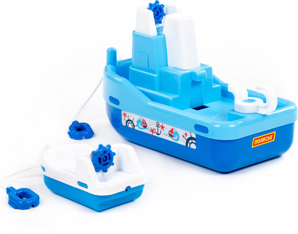 Изображение товара Набор игрушек для ванной Полесье №402: буксир Лагуна и кораблик №4 / 61175 (синий/голубой)