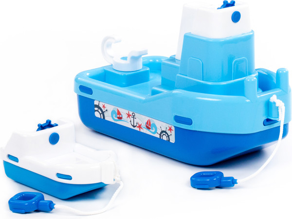 Изображение товара Набор игрушек для ванной Полесье №402: буксир Лагуна и кораблик №4 / 61175 (синий/голубой)