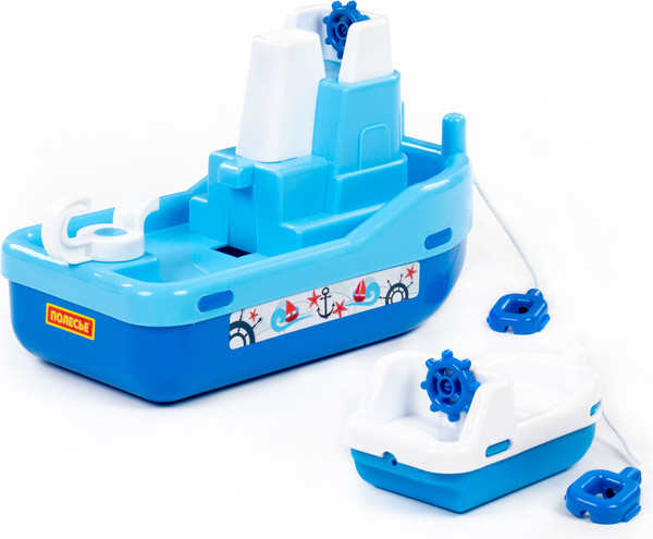 Изображение товара Набор игрушек для ванной Полесье №402: буксир Лагуна и кораблик №4 / 61175 (синий/голубой)