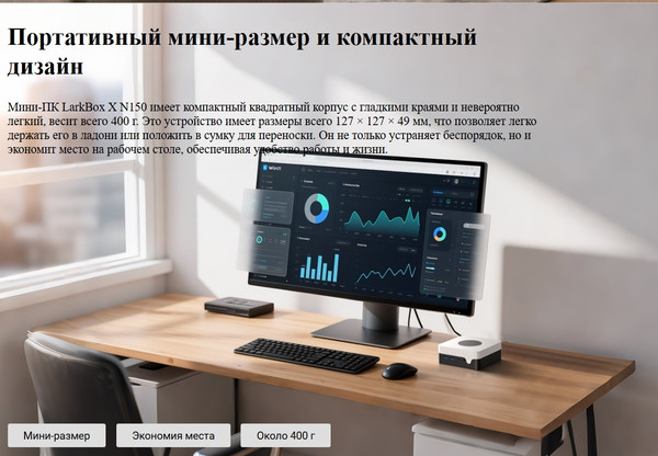 Изображение товара Неттоп Chuwi LarkBox X N150 12GB/512GB Win11 Home