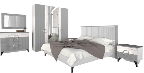 Изображение товара Комплект мебели для спальни ФорестДекоГрупп Никея 4 160 (серая)