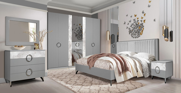 Изображение товара Комплект мебели для спальни ФорестДекоГрупп Никея 6 180 (серая)