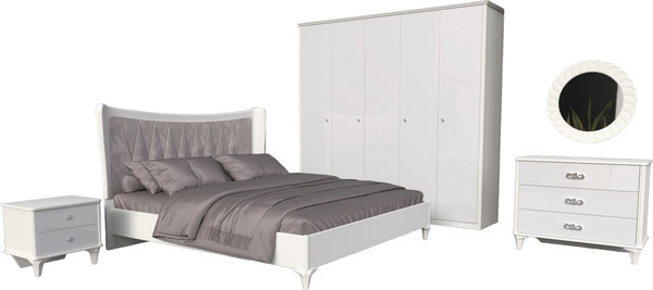 Изображение товара Комплект мебели для спальни ФорестДекоГрупп Опера 5.1 (белый/белый)