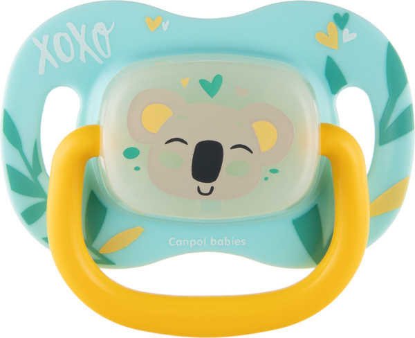 Изображение товара Пустышка Canpol Exotic Animals силиконовая симметричная 18мес / 34/922_koal
