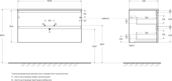 Изображение товара Тумба под умывальник BelBagno Kraft-1000-2C-SO-GSO