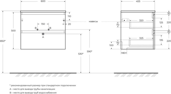 Изображение товара Тумба под умывальник BelBagno Kraft-600-2C-SO-AO
