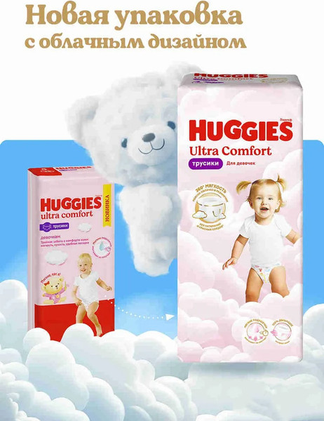 Изображение товара Подгузники-трусики детские Huggies Ultra Comfort Mega 3 Girl (54шт)