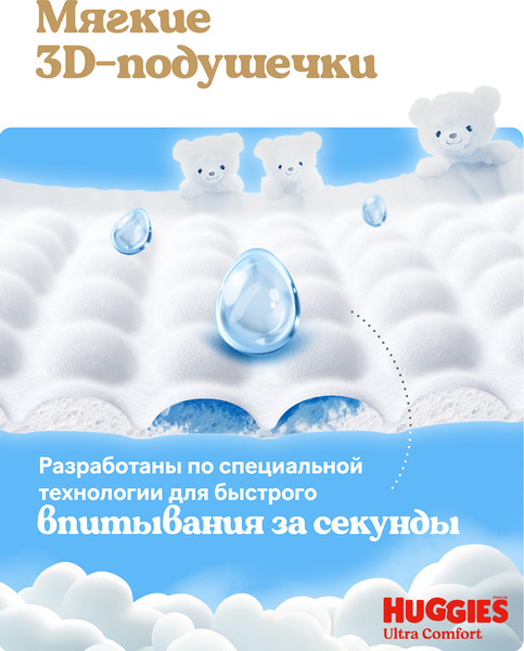 Изображение товара Подгузники-трусики детские Huggies Ultra Comfort Mega 4 Girl (46шт)