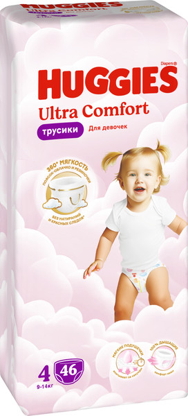 Изображение товара Подгузники-трусики детские Huggies Ultra Comfort Mega 4 Girl (46шт)