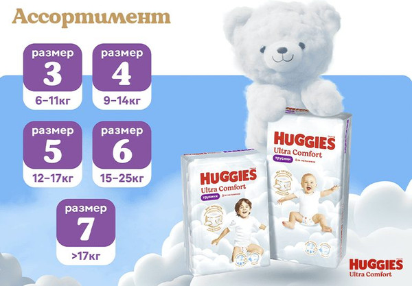 Изображение товара Подгузники-трусики детские Huggies Ultra Comfort Mega 6 Boy (38шт)