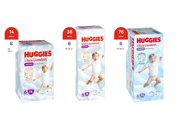 Изображение товара Подгузники-трусики детские Huggies Ultra Comfort Mega 6 Boy (38шт)