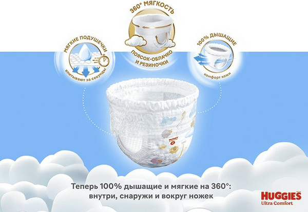 Изображение товара Подгузники-трусики детские Huggies Ultra Comfort Box 3 Girl (108шт)