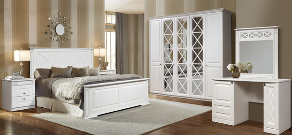 Изображение товара Комплект мебели для спальни ФорестДекоГрупп Прованс 5 180 (с туалетным столом)