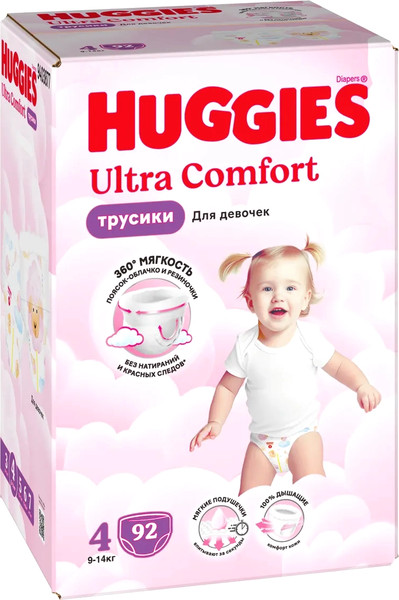 Изображение товара Подгузники-трусики детские Huggies Ultra Comfort Box 4 Girl (92шт)