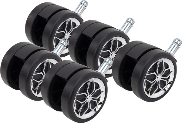 Изображение товара Комплект колес мебельных Brabix Для кресла d11 / 533088 (5шт, черный/хром)