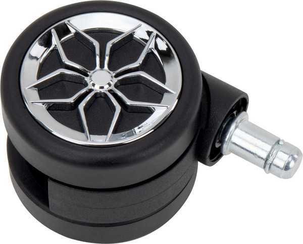 Изображение товара Комплект колес мебельных Brabix Для кресла d11 / 533088 (5шт, черный/хром)