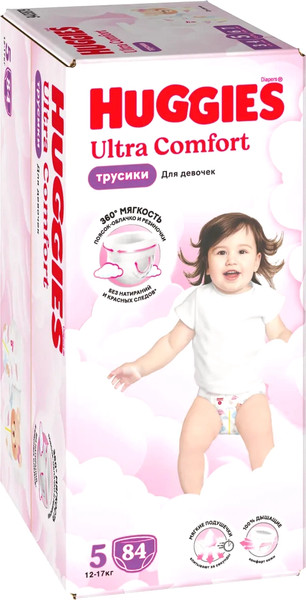Изображение товара Подгузники-трусики детские Huggies Ultra Comfort Box 5 Girl (84шт)