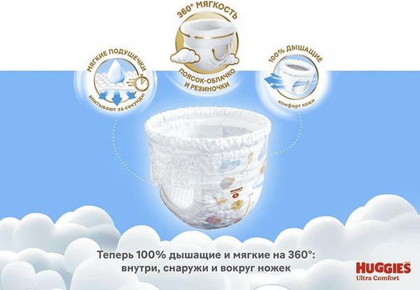 Изображение товара Подгузники-трусики детские Huggies Ultra Comfort Box 6 Girl (76шт)