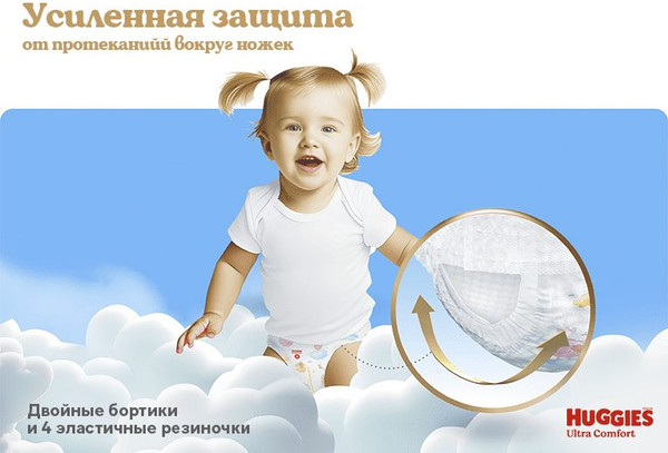 Изображение товара Подгузники-трусики детские Huggies Ultra Comfort Box 6 Girl (76шт)