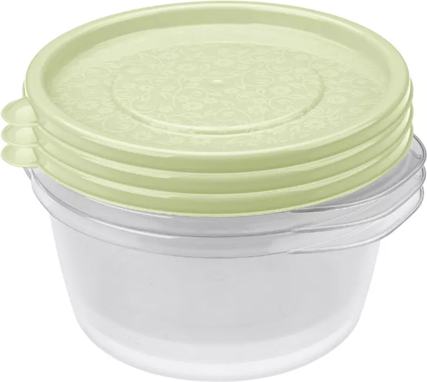 Изображение товара Набор контейнеров Бытпласт Арт-Декор / 431154109 (3шт, зеленый)