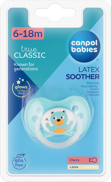 Изображение товара Пустышка Canpol Cute Animals Латексная Круглая 6-18 мес. / 22/594_gre