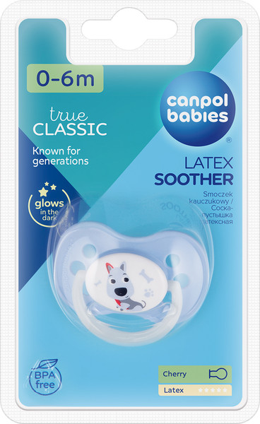 Изображение товара Пустышка Canpol Cute Animals Латексная Круглая 0-6 мес. / 22/593_blu