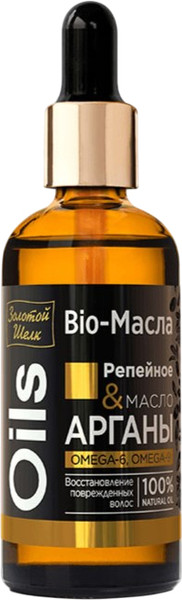 Изображение товара Масло для волос Золотой шелк Репейное & масло Арганы (100мл)