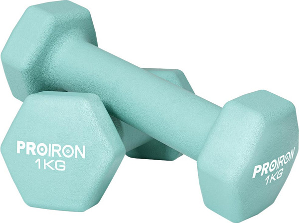 Изображение товара Набор гантелей Proiron Неопреновые гексагональные по 1кг / Г2010НГ (2шт)