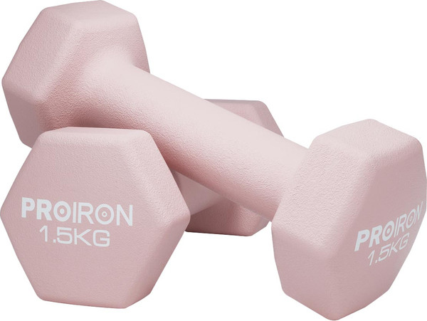 Изображение товара Набор гантелей Proiron Неопреновые гексагональные по 1.5кг / Г2015НГ (2шт)