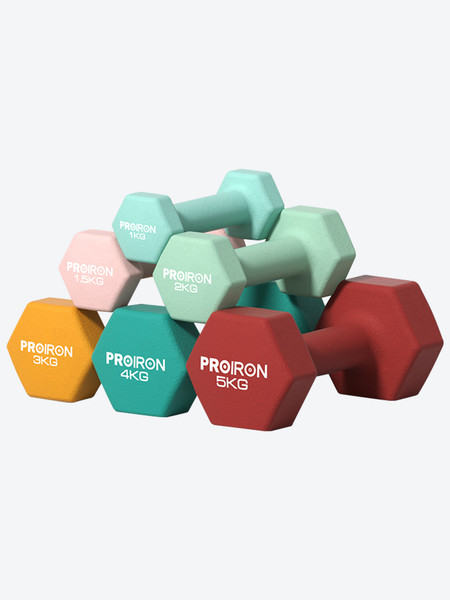 Изображение товара Набор гантелей Proiron Неопреновые гексагональные по 3кг / Г2030НГ (2шт)