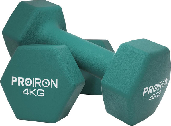 Изображение товара Набор гантелей Proiron Неопреновые гексагональные по 4кг / Г2040НГ (2шт)