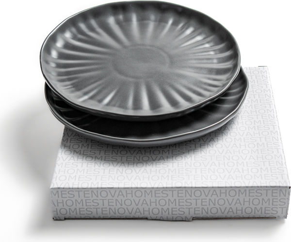 Изображение товара Набор тарелок Stenova Home Lotus 61411106 (2шт, черный фарфор)