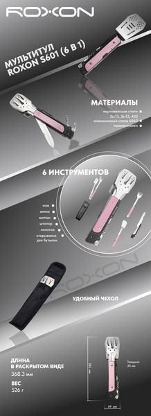 Изображение товара Набор для гриля Roxon S601 (розовый)