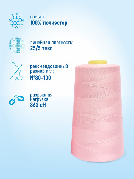 Изображение товара Набор швейных ниток Sentex 100% полиэстер 50/2 5000 ярдов 1047 (4шт)