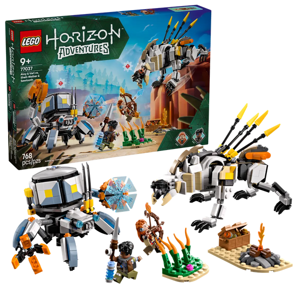 Изображение товара Конструктор Lego Horizon Adventures Элой и Варл против Шелл-Уокера и Савтуза (77037)