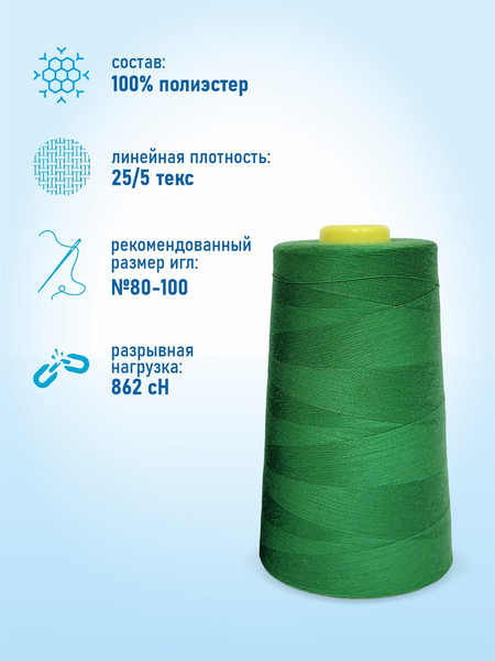 Изображение товара Набор швейных ниток Sentex 100% полиэстер 50/2 5000 ярдов 1128 (4шт)